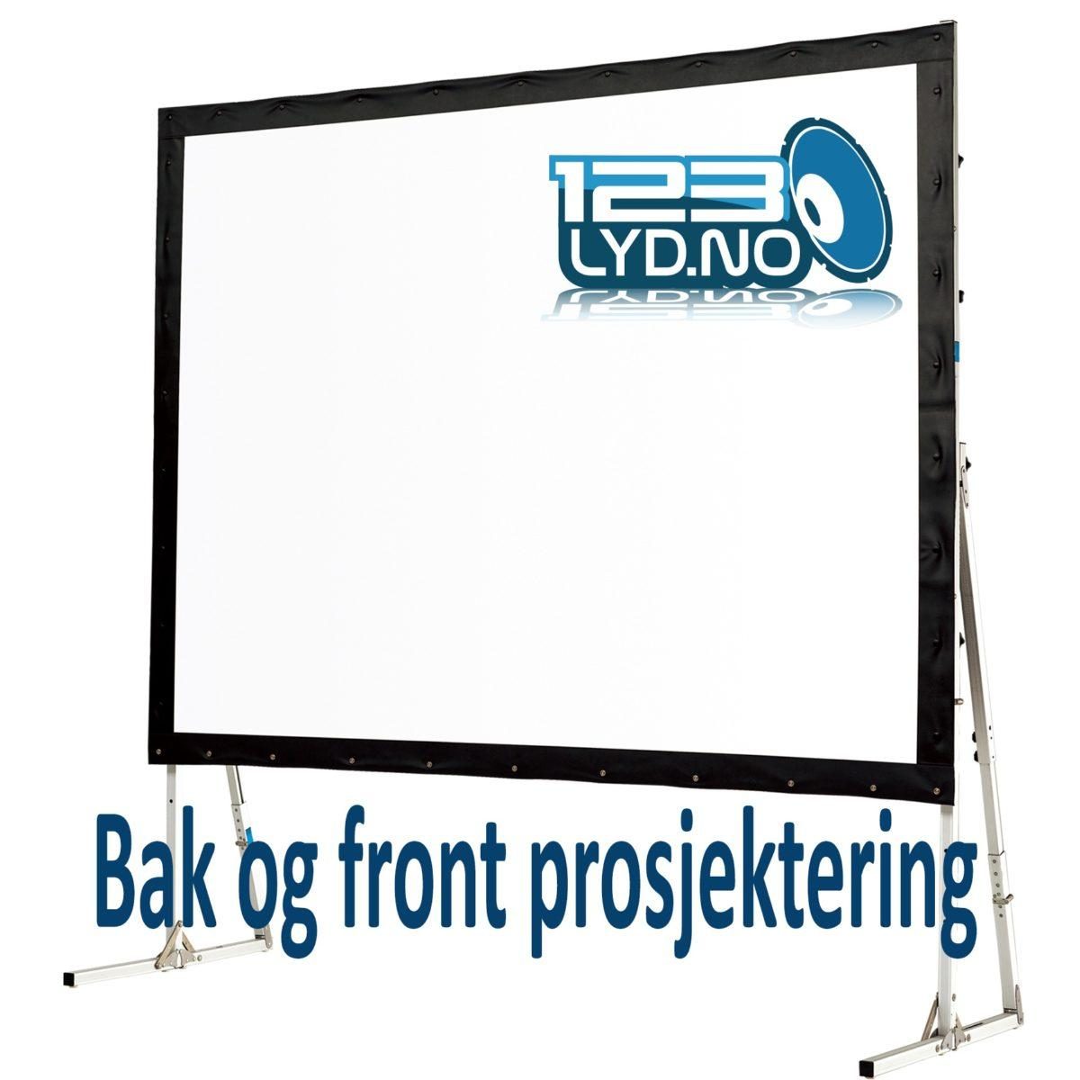 Lerret brukes til front og bak prosjektering 138″ (305x173cm) i 16:9 format