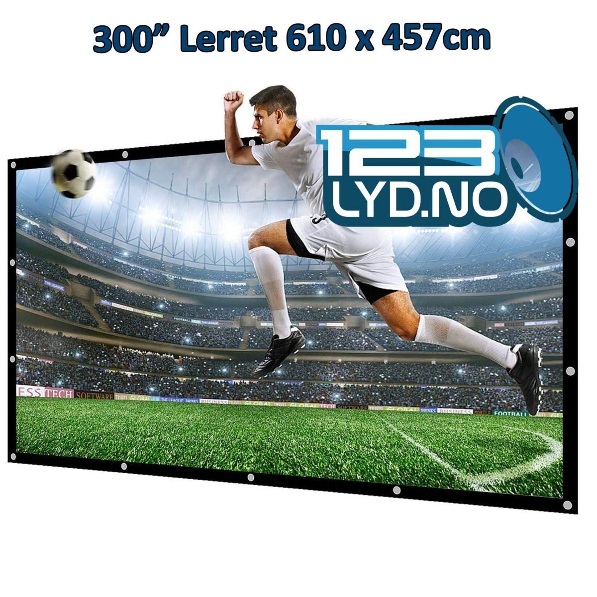 Lerret 300″ (610 x 457cm) til leie – Projector screen