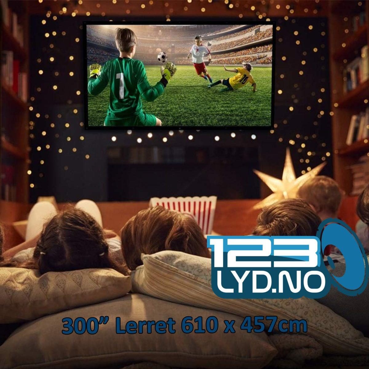 Lerret 300″ (610 x 457cm) til leie – Projector screen