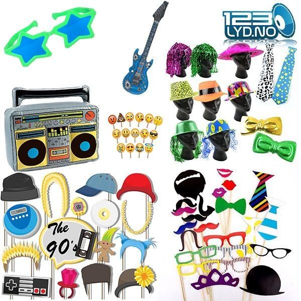 Photo Booth Props til 90 talls tema