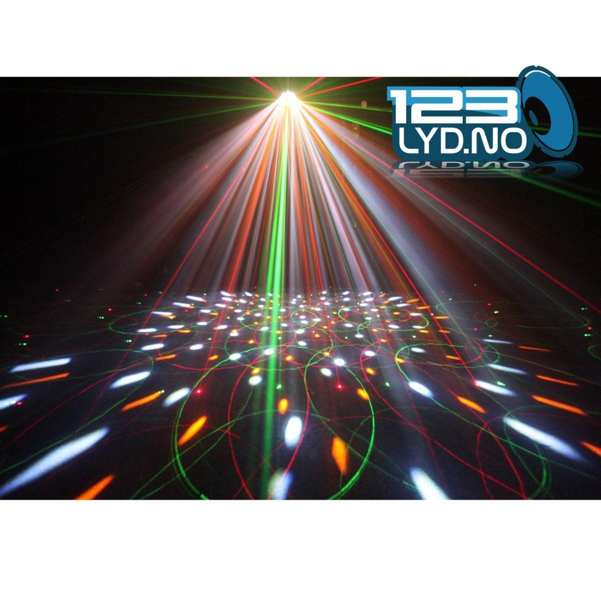 Discolys Invader med laser og strobe-effekt