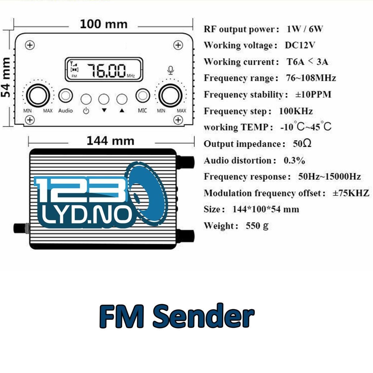 FM sender til leie for bruk til Drive In kino og mye mer