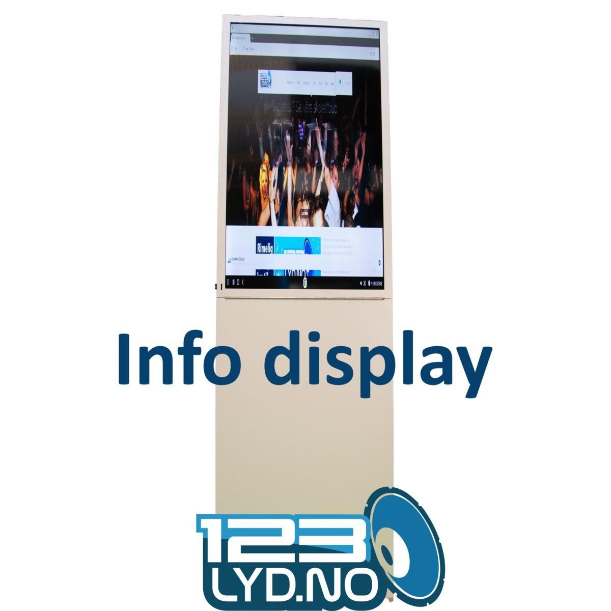 Info Display til leie for butikker, messer ol.