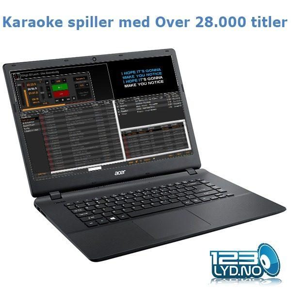 Karaokepakke inkludert høyttalere og kabler