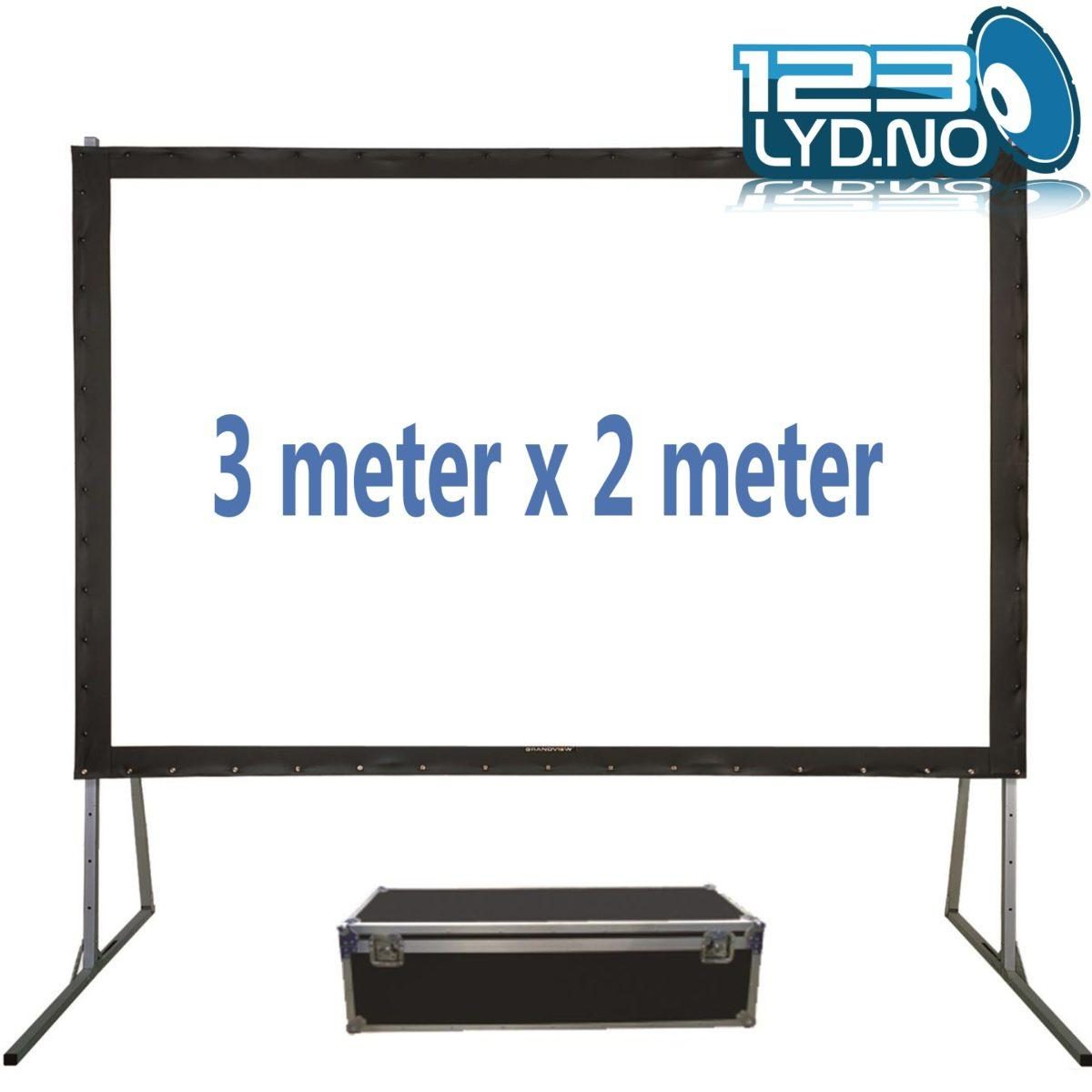 Lerret Grandview 305cm x 229cm med flightcase (150″)