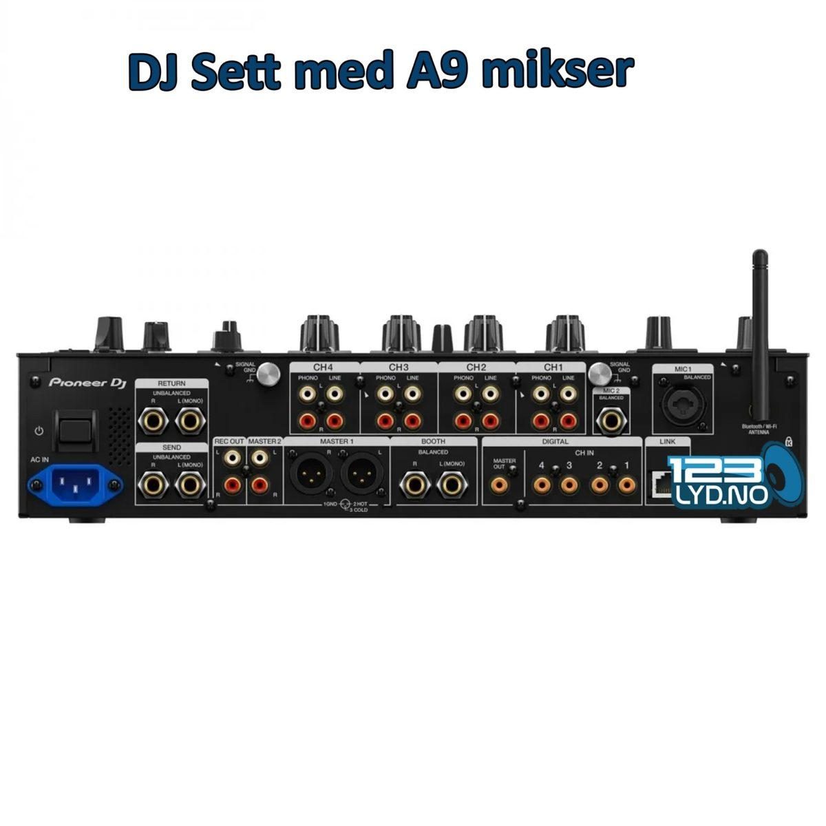 Pioneer DJ sett med 2 stk CDJ3000 og en A9 mikser