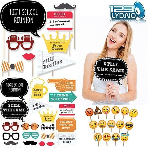 Photo Booth Props til klassefesten Reunion party