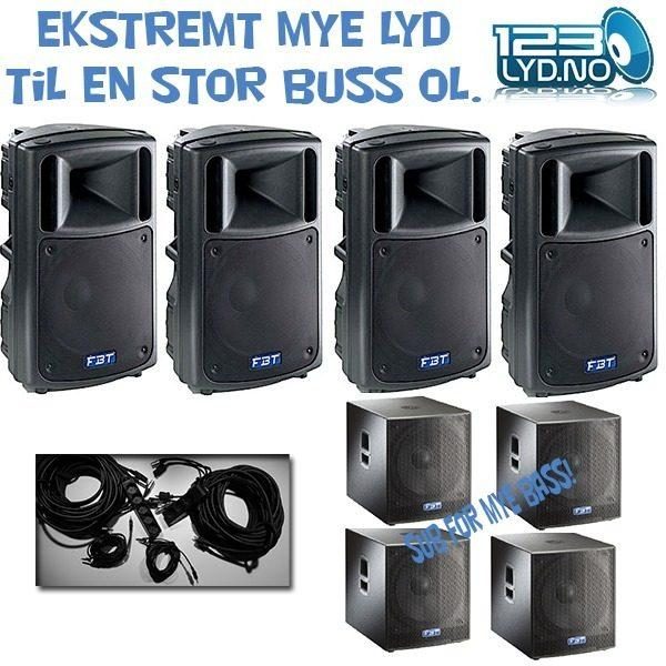 Russe feiring – buss Pakke Nr.4 passende til en stor buss 8000watt RMS